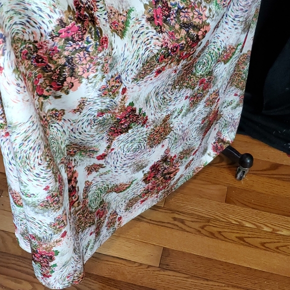 Vtg Floral Knit maxi dress, 60s/70s, vtg 14 (S/M) - Picture 5 of 12